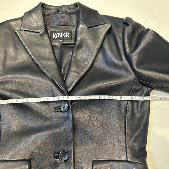 Kasper Black Leather Jacket - Picture 7 of 14